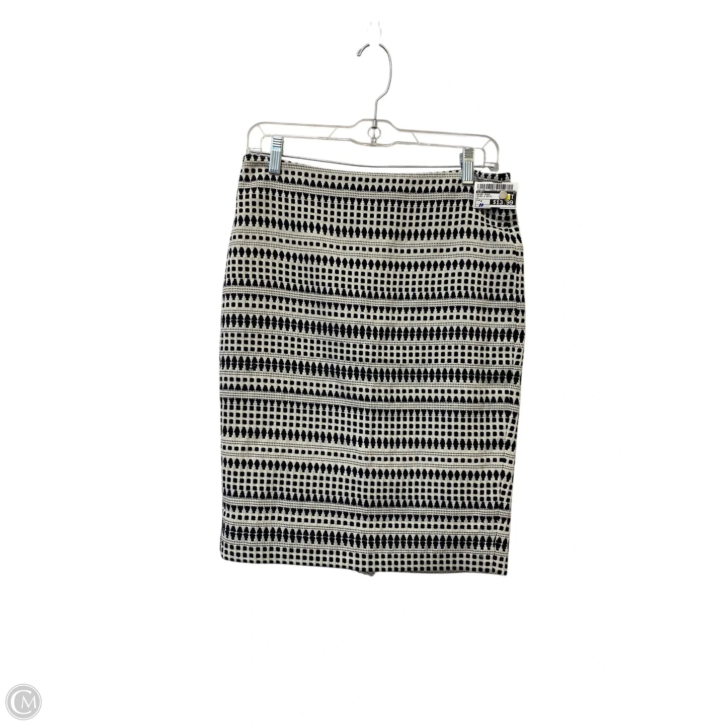 Skirt Midi By Loft In Black & White, Size: 2