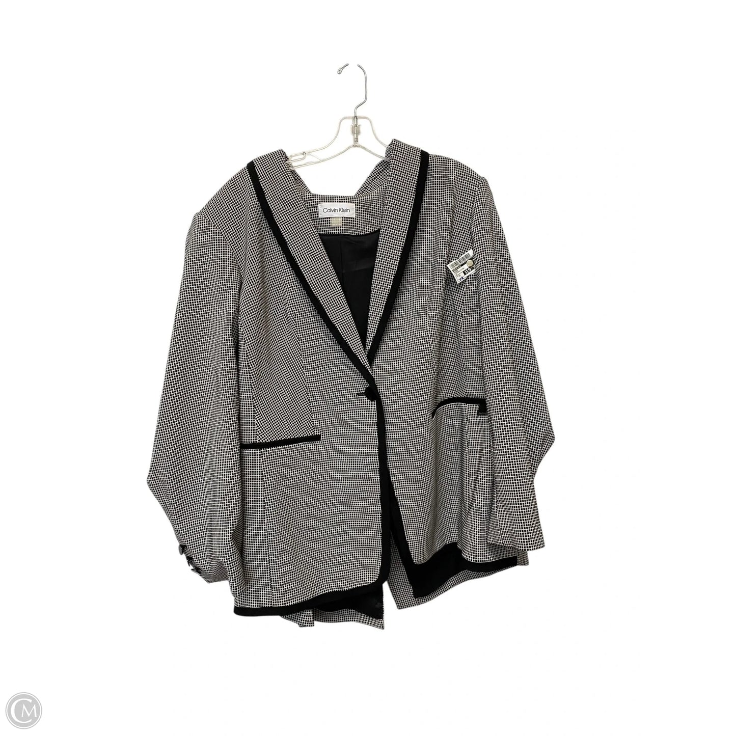 Blazer By Calvin Klein In Checkered Pattern, Size: 18