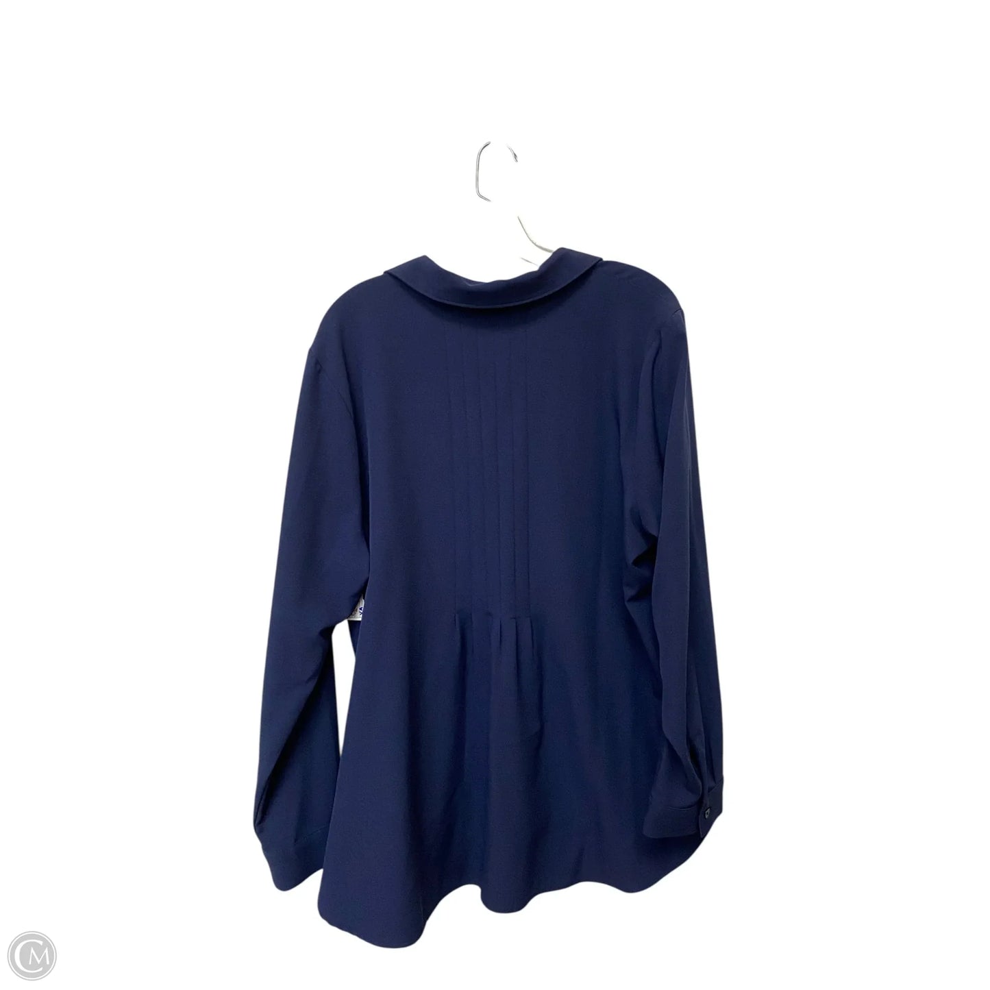 Top Long Sleeve By D&co. In Navy, Size: Xl