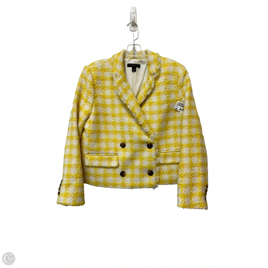 Blazer By Ann Taylor In White & Yellow, Size: 6p