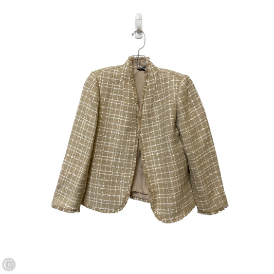Blazer By Ann Taylor In Tan & White, Size: 4p