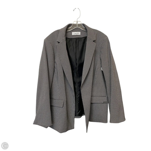 Blazer By Calvin Klein In Zebra Print, Size: Xl