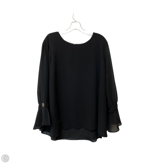 Top Long Sleeve By Calvin Klein In Black, Size: 3x