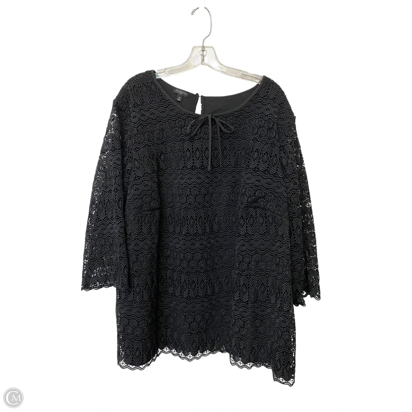 Top Long Sleeve By Talbots In Black, Size: 3x