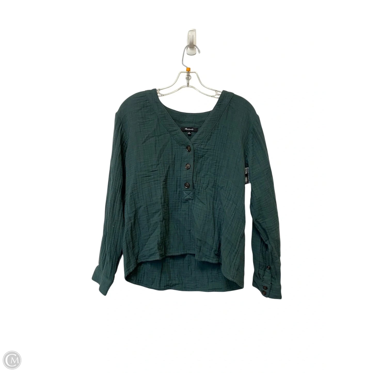 Top Long Sleeve By Madewell In Green, Size: Xs