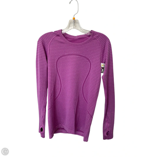 Athletic Top Long Sleeve Crewneck By Lululemon In Purple, Size: 8