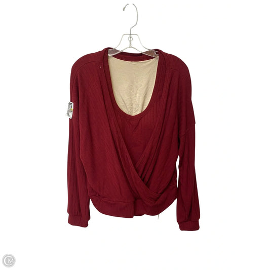 Top 2pc Long Sleeve By Clothes Mentor In Red, Size: L