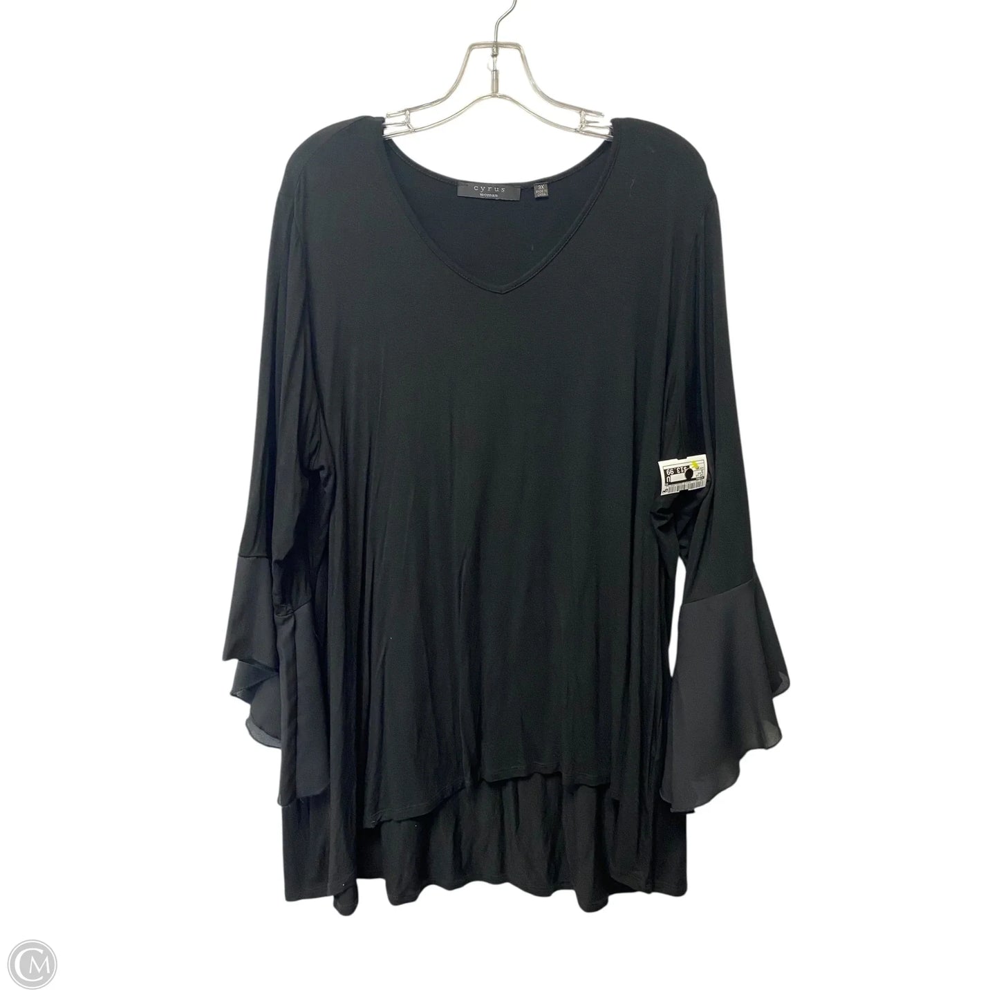 Top Long Sleeve By Cyrus In Black, Size: 3x