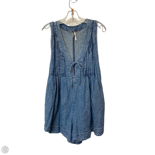 Romper By Free People In Blue Denim, Size: S