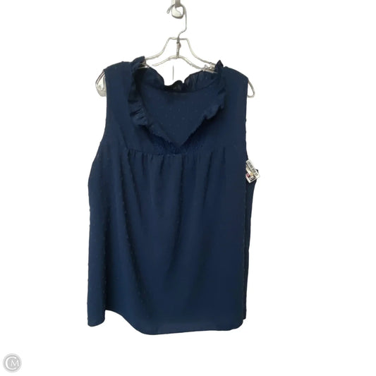 Top Sleeveless By Clothes Mentor In Navy, Size: 2x