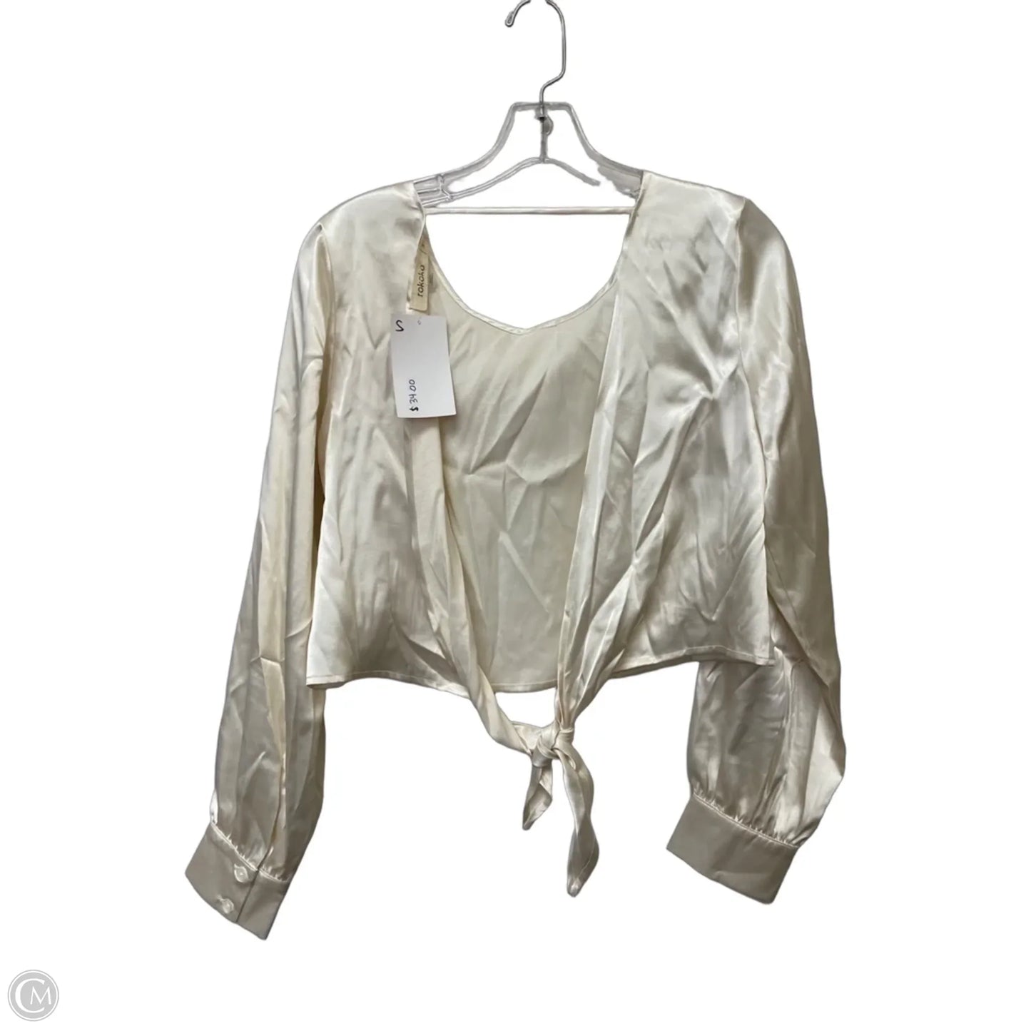 Top Long Sleeve By Clothes Mentor In Cream, Size: S