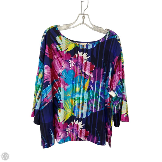 Top 3/4 Sleeve By Soft Surroundings In Multi-colored, Size: M