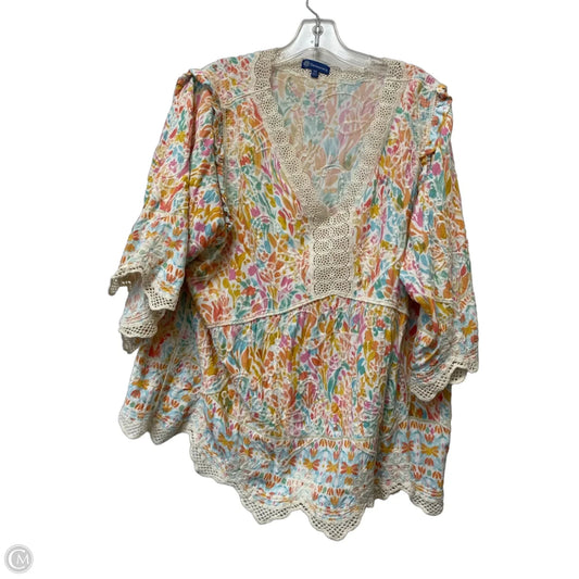 Top Short Sleeve By Democracy In Multi-colored, Size: 3x