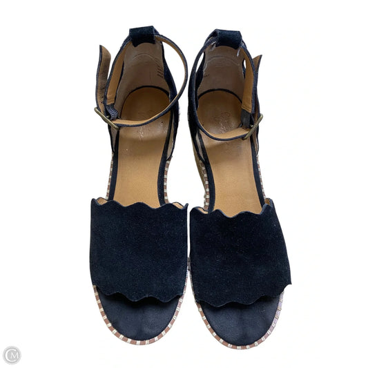 Sandals Heels Wedge By Crown Vintage In Black, Size: 7