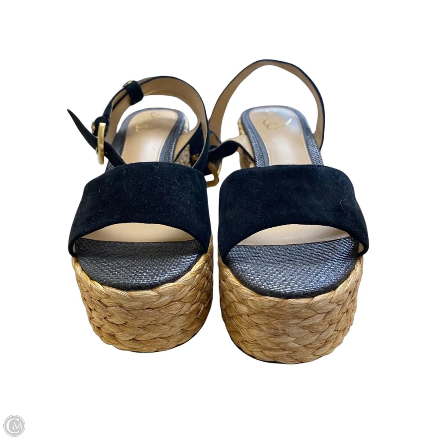 Sandals Heels Wedge By Sam Edelman In Black, Size: 8.5