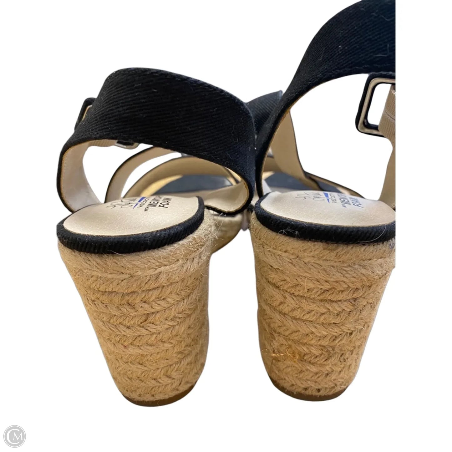 Sandals Heels Wedge By Life Stride In Black, Size: 8
