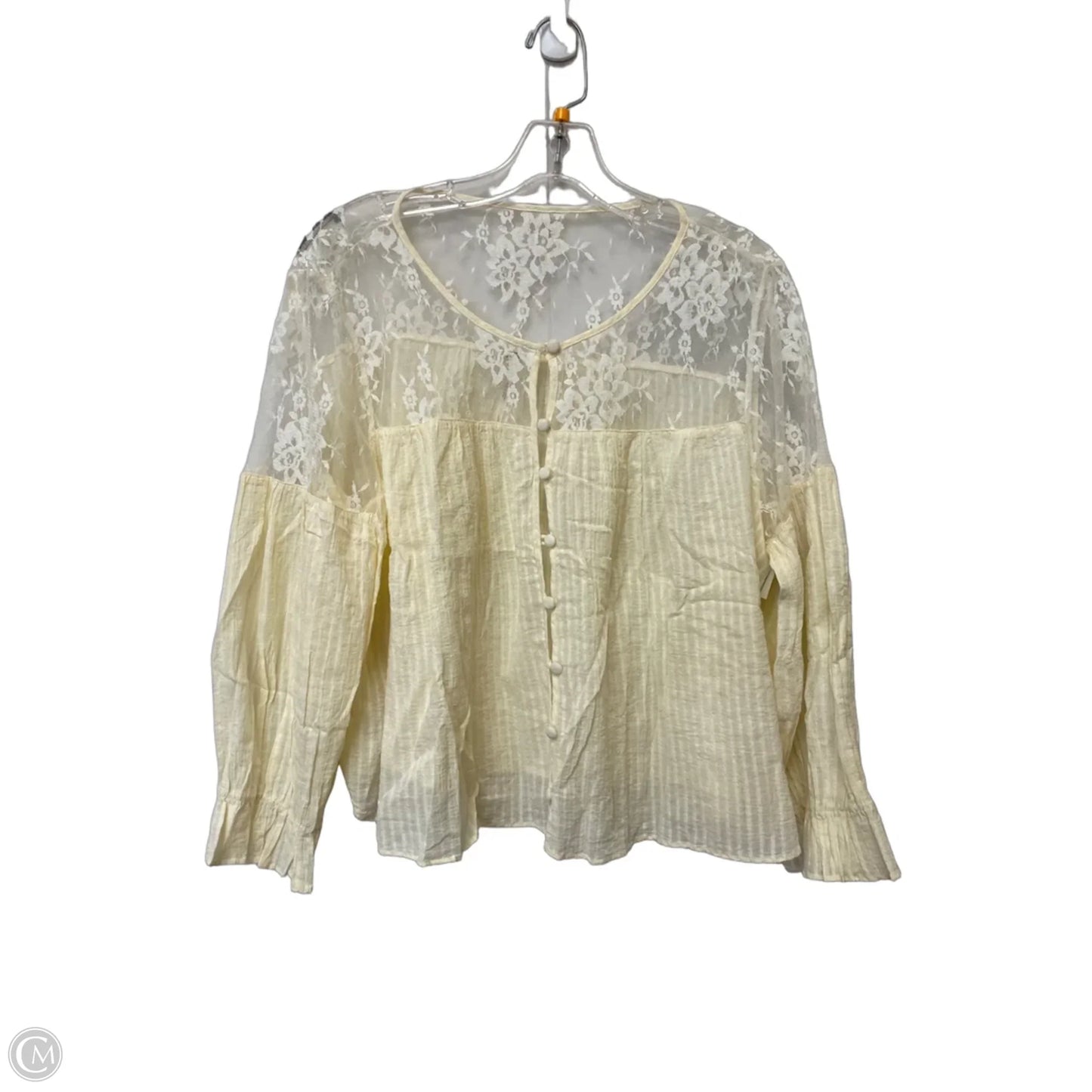 Top Long Sleeve By Free People In Cream, Size: L