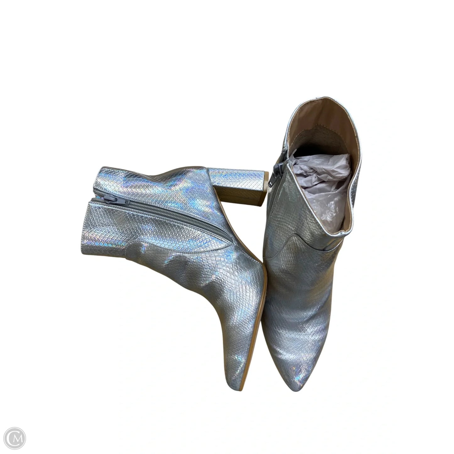 Boots Ankle Heels By Allegra K In Silver, Size: 7