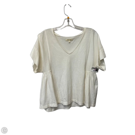 Top Short Sleeve By Madewell In Cream, Size: L