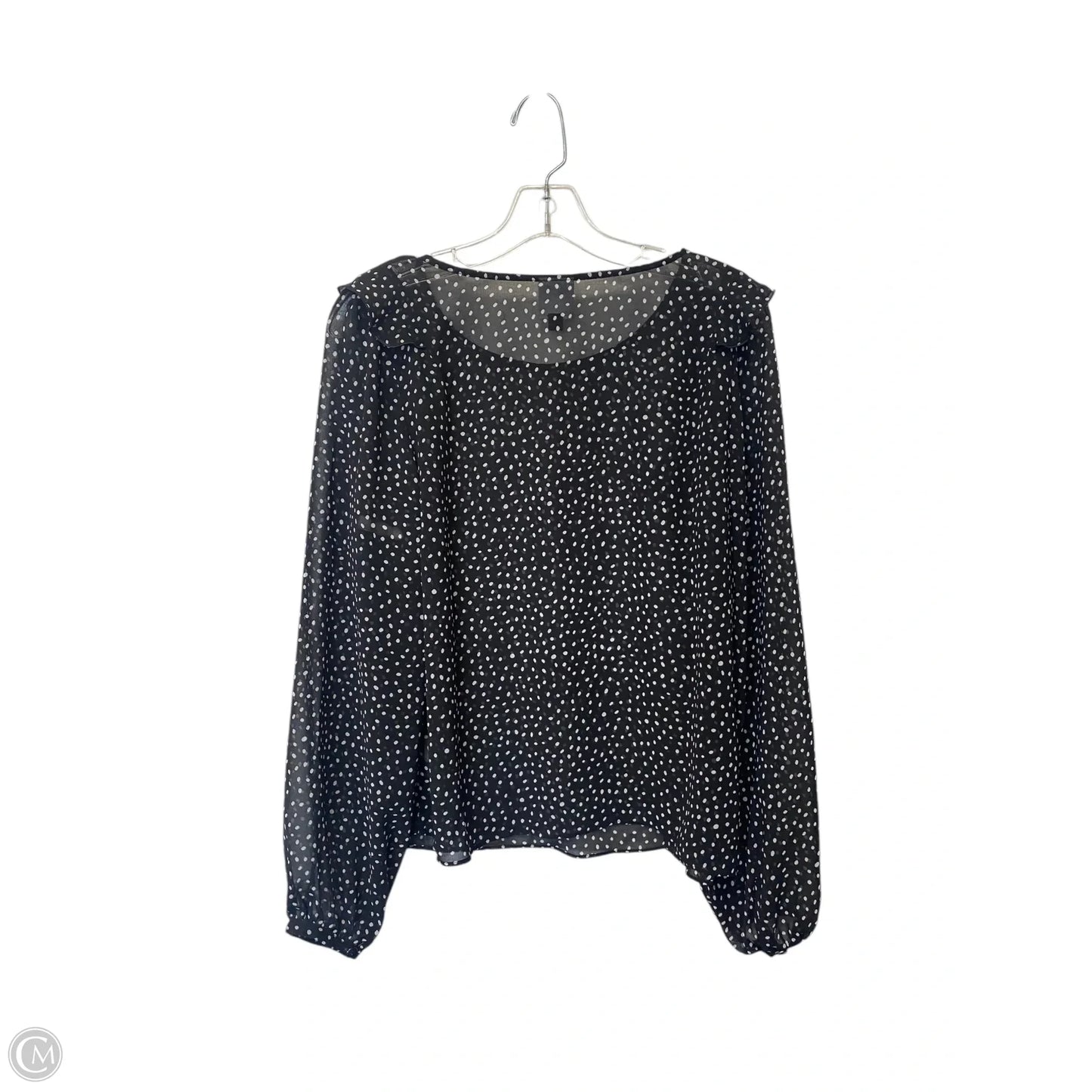 Top Long Sleeve By Cabi In Polkadot Pattern, Size: M