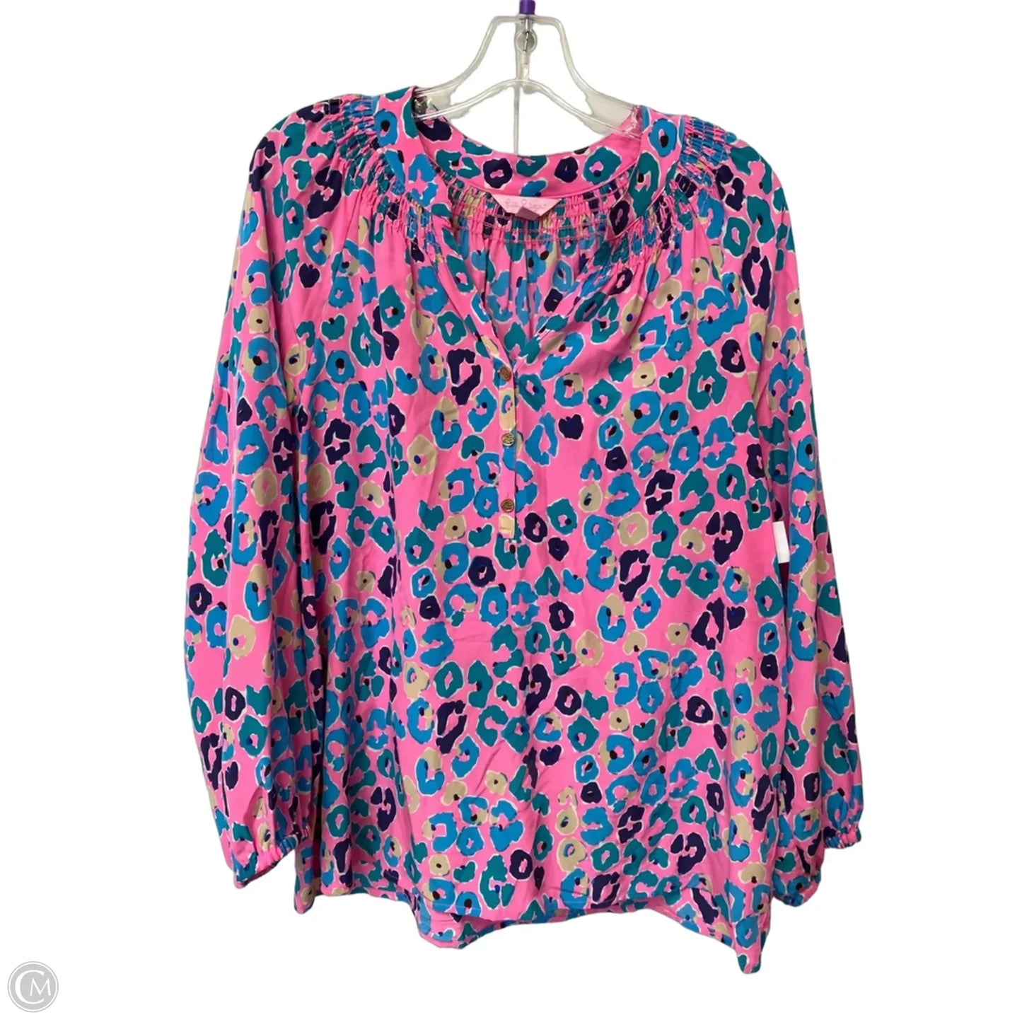 Top Long Sleeve Designer By Lilly Pulitzer In Pink, Size: L