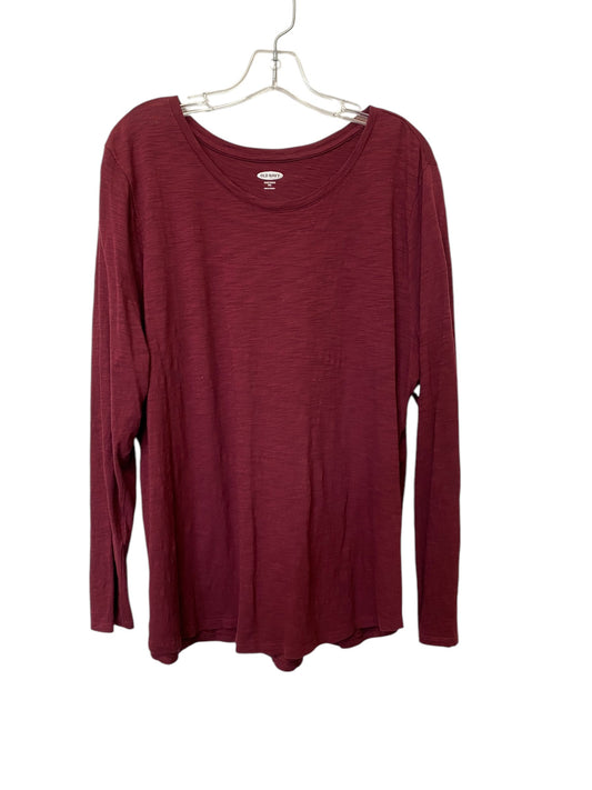 Top Long Sleeve Basic By Old Navy In Red, Size: Xxl