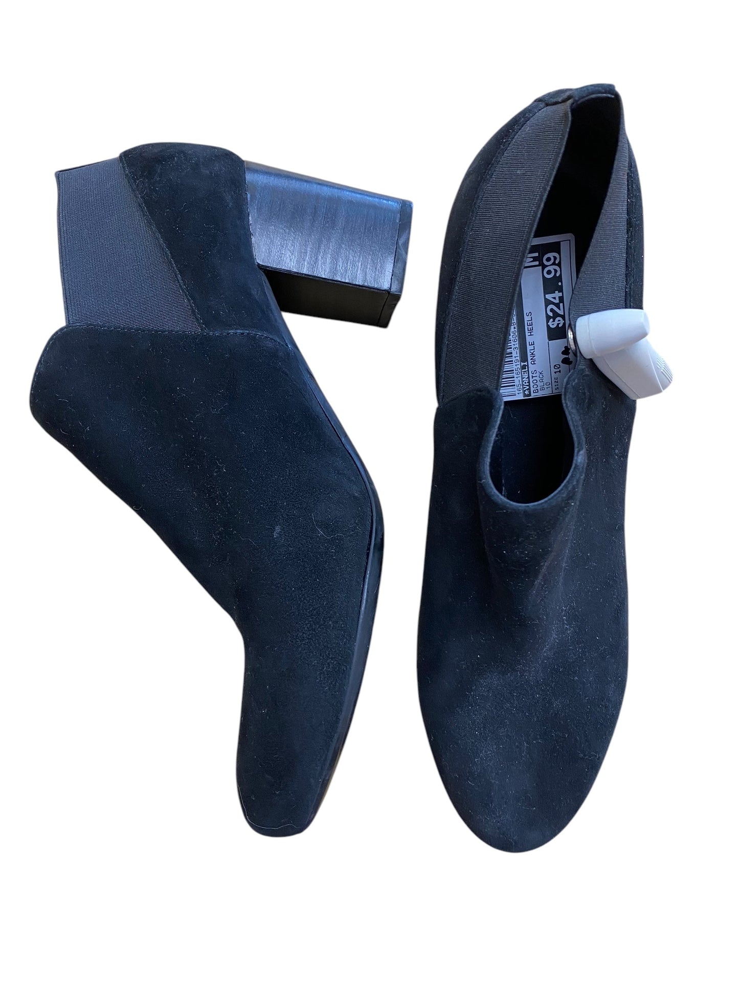 Boots Ankle Heels By Vaneli In Black, Size: 10