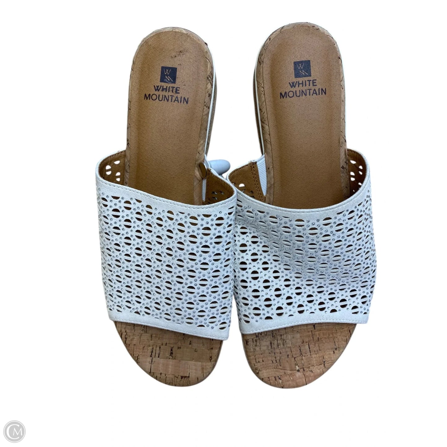 Sandals Heels Block By White Mountain In White, Size: 9.5