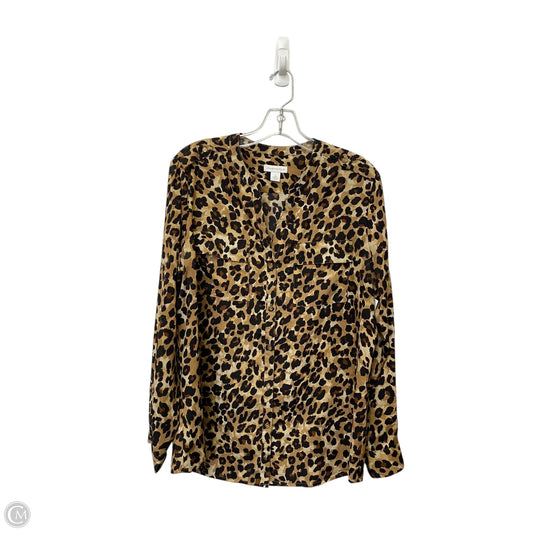 Blouse Long Sleeve By Charter Club In Leopard Print, Size: L