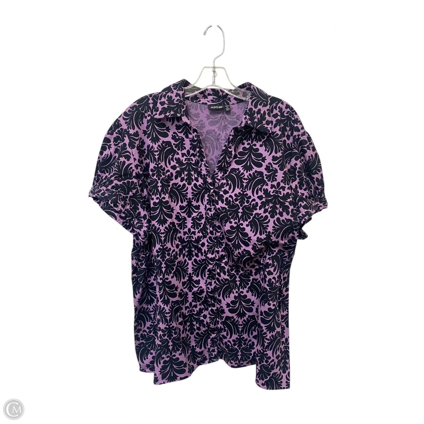 Top Short Sleeve By Apt 9 In Purple, Size: 3x