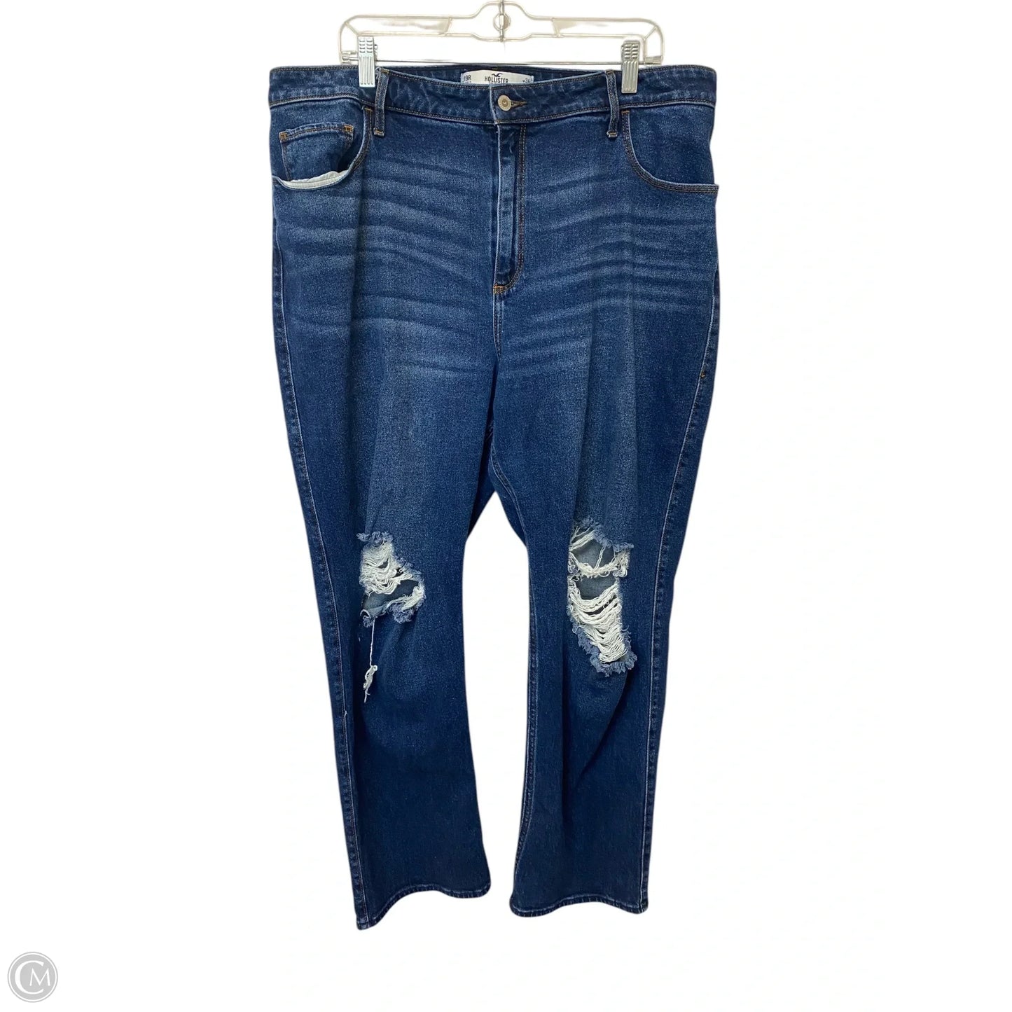 Jeans Boyfriend By Hollister In Blue Denim, Size: 18