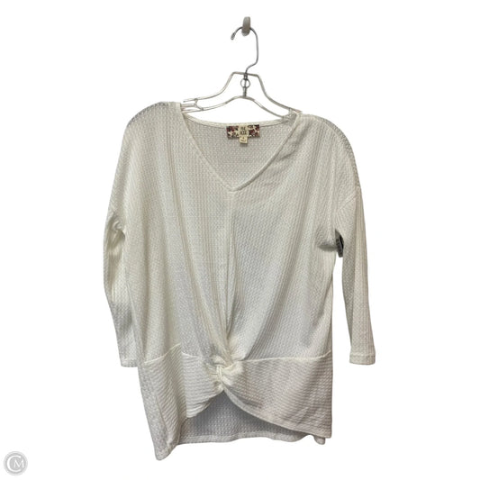 Top Long Sleeve By Pink Rose In White, Size: S