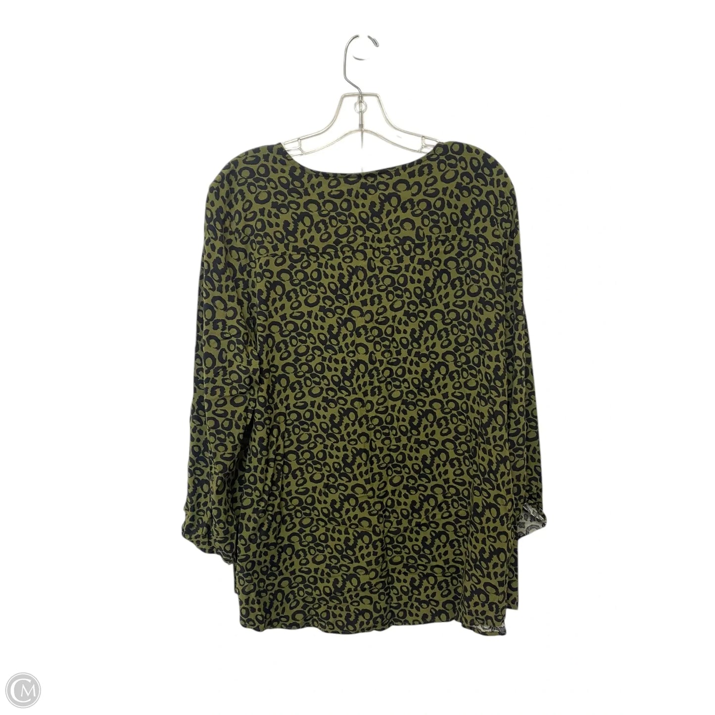 Top Long Sleeve By Kim Rogers In Green, Size: Xl