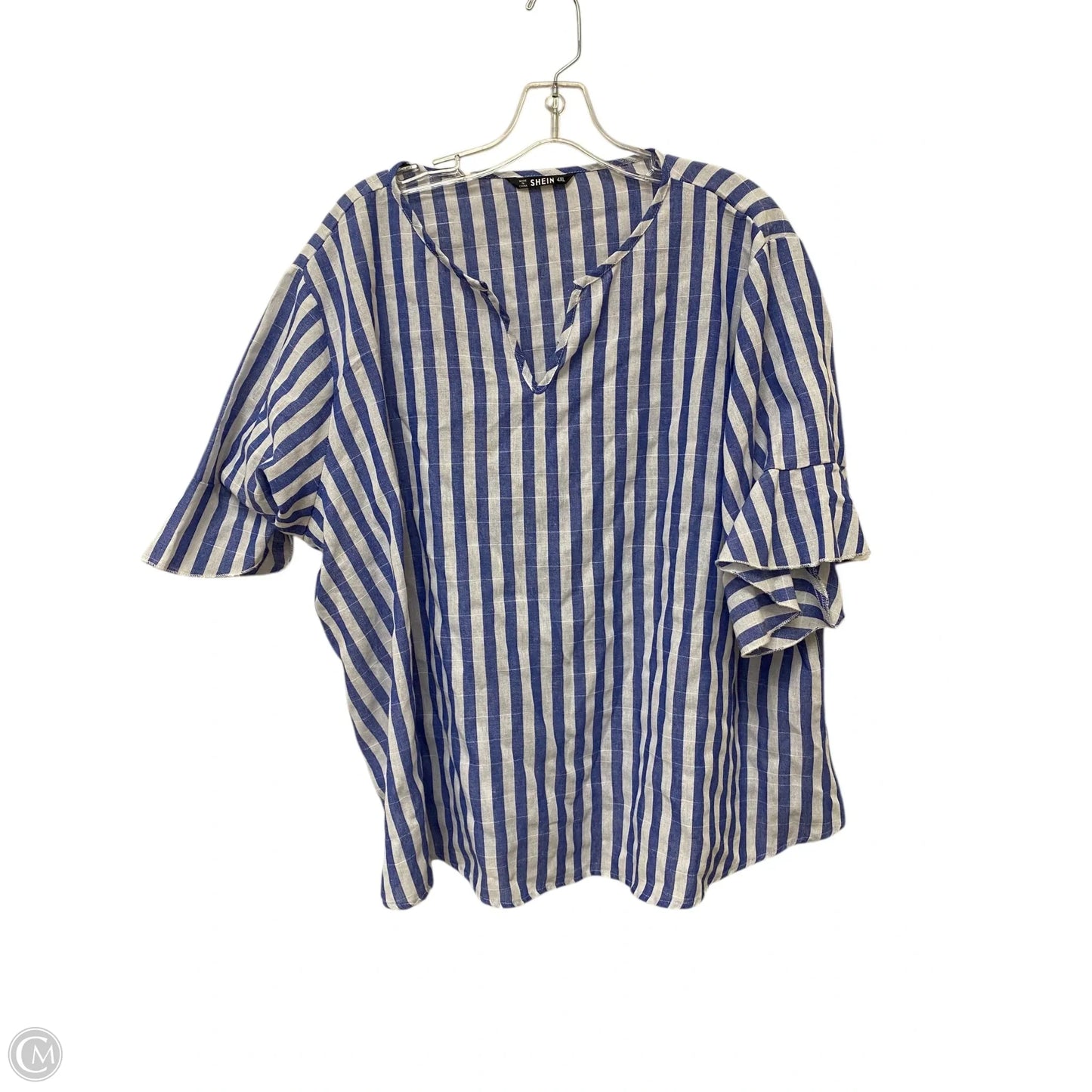 Top Short Sleeve By Shein In Striped Pattern, Size: 4x