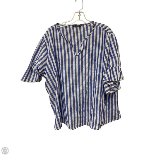 Top Short Sleeve By Shein In Striped Pattern, Size: 4x