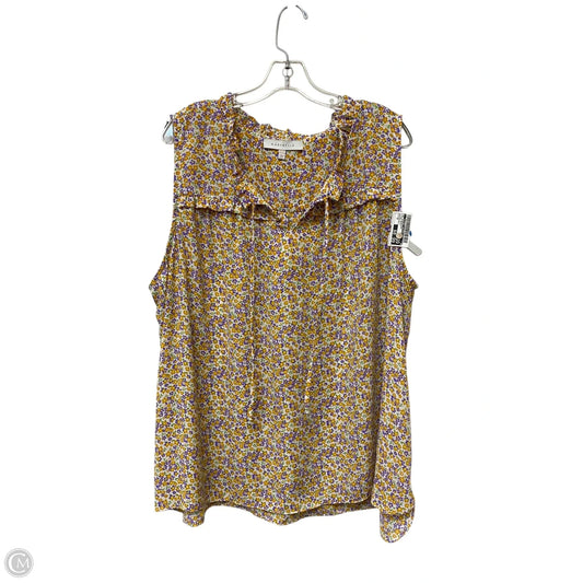 Top Sleeveless By Clothes Mentor In Floral Print, Size: 3x