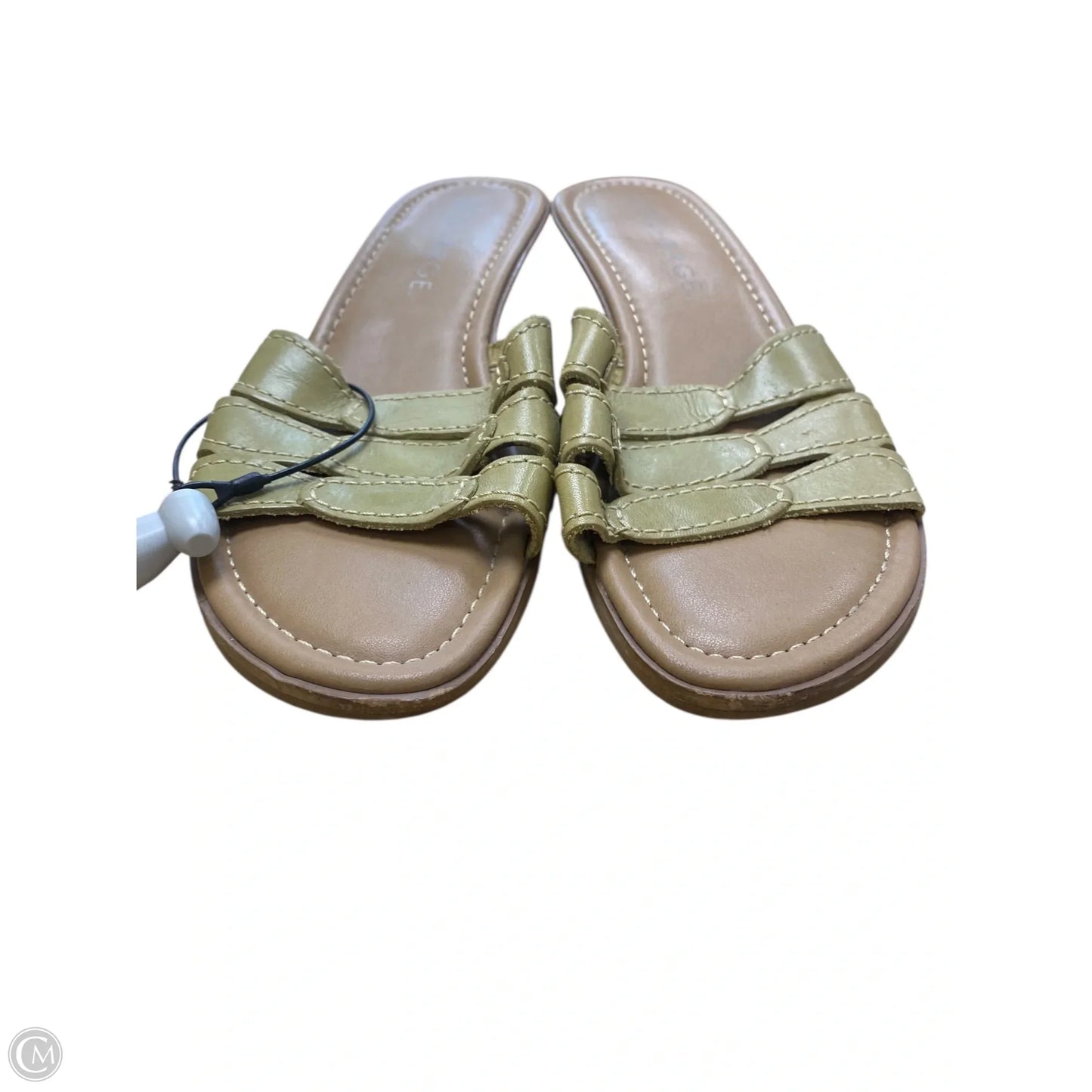 Sandals Heels Block By George In Green, Size: 9.5