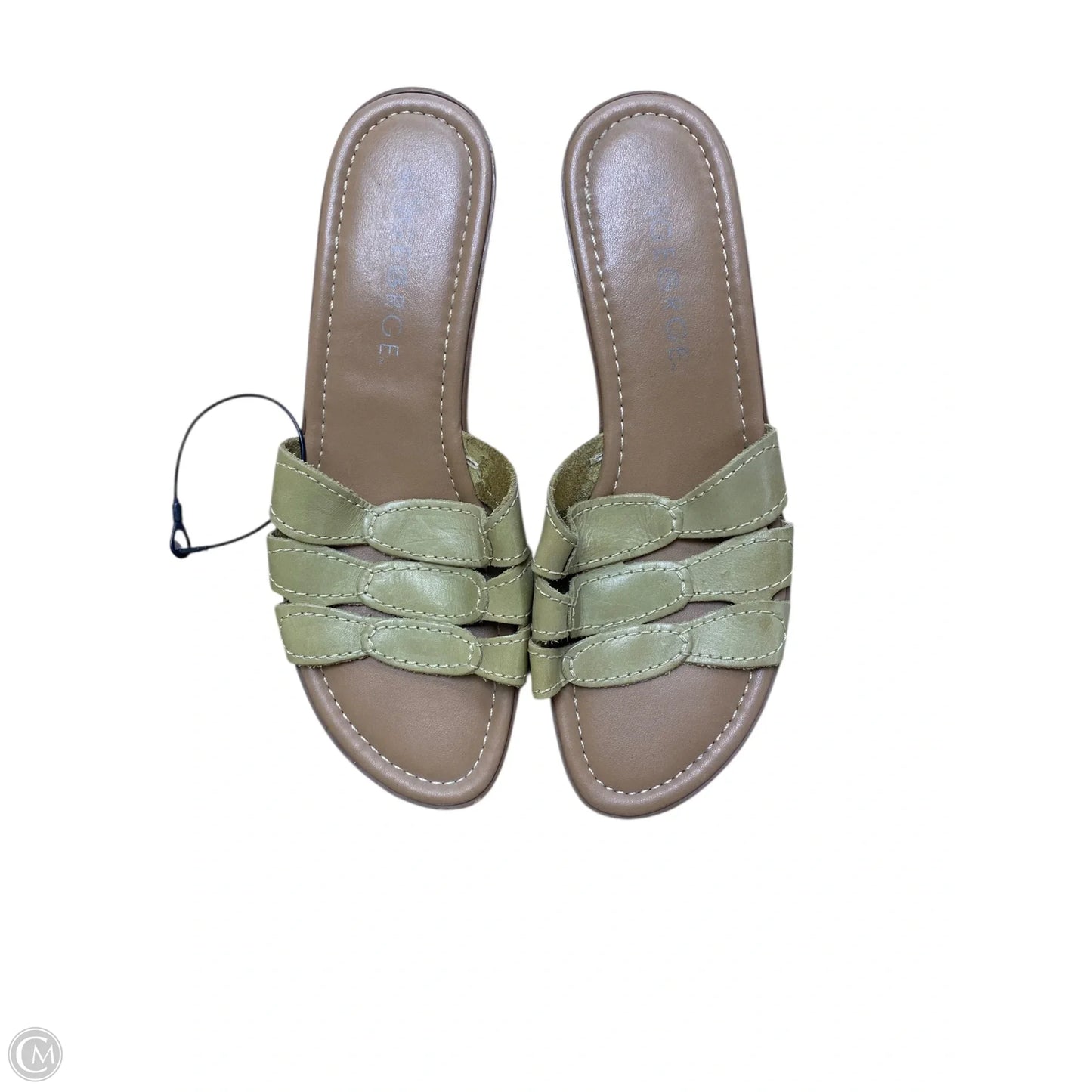 Sandals Heels Block By George In Green, Size: 9.5