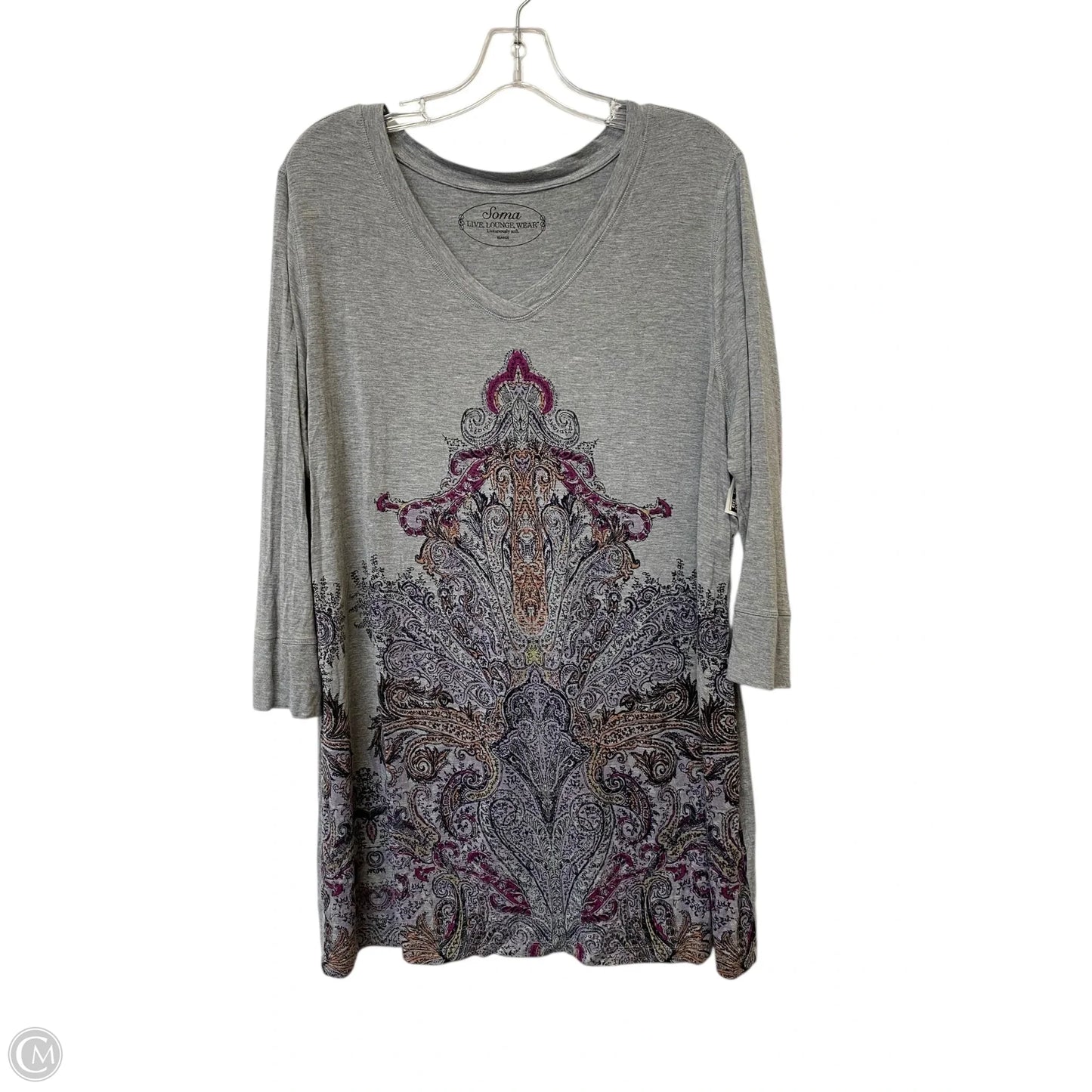Tunic Long Sleeve By Soma In Grey, Size: Xl