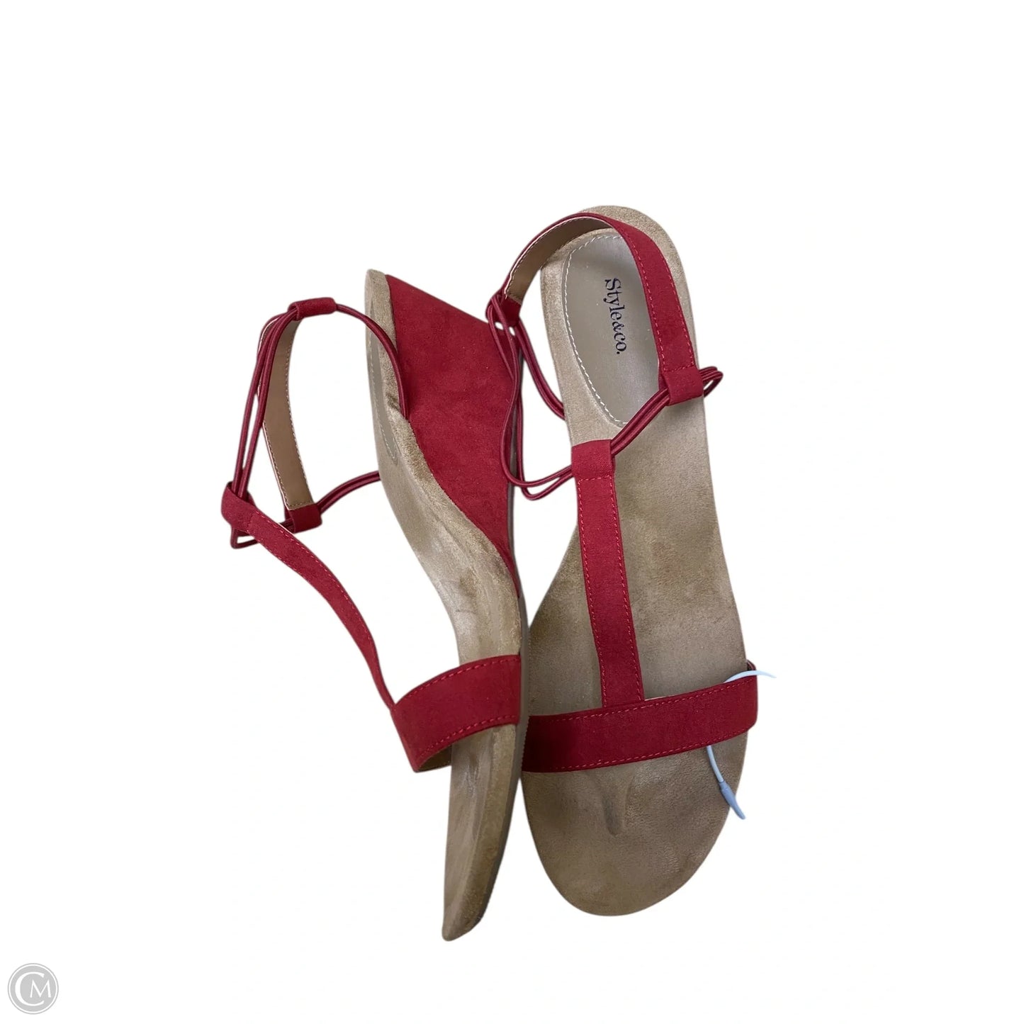 Sandals Heels Wedge By Style And Company In Red, Size: 9.5