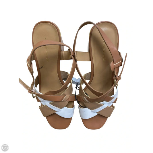 Sandals Heels Block By Tommy Hilfiger In Tan, Size: 8.5