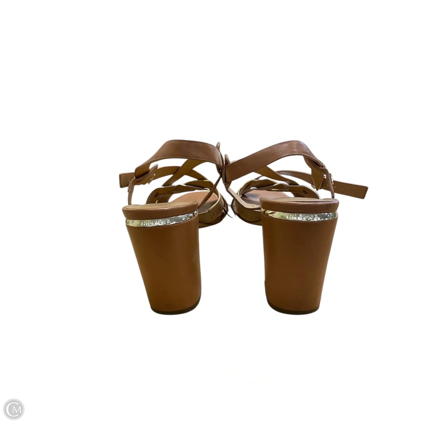 Sandals Heels Block By Tommy Hilfiger In Tan, Size: 8.5