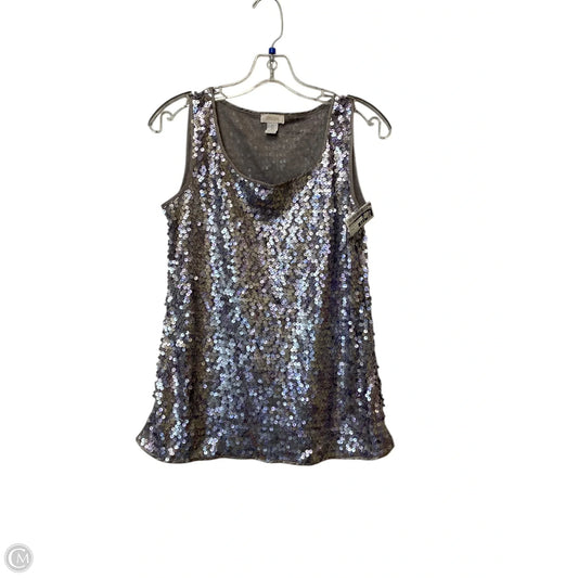 Top Sleeveless By Chicos In Silver, Size: 0
