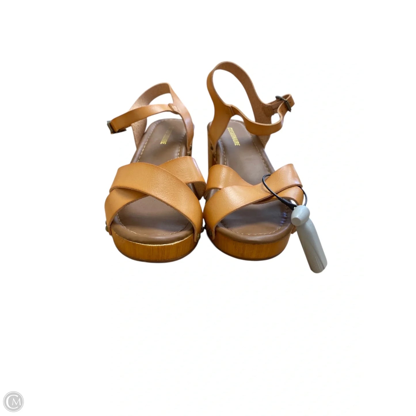 Sandals Heels Block By Cushionaire In Tan, Size: 6.5