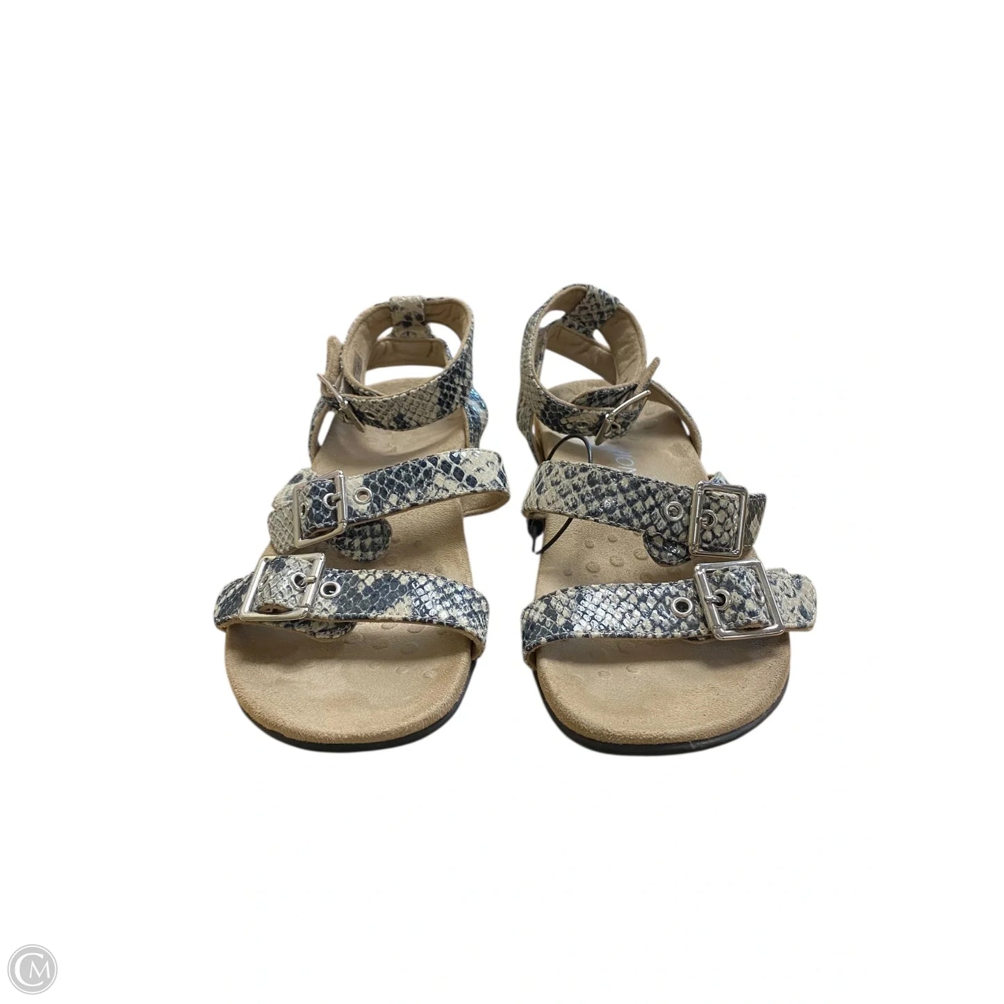 Sandals Flats By Vionic In Snakeskin Print, Size: 7
