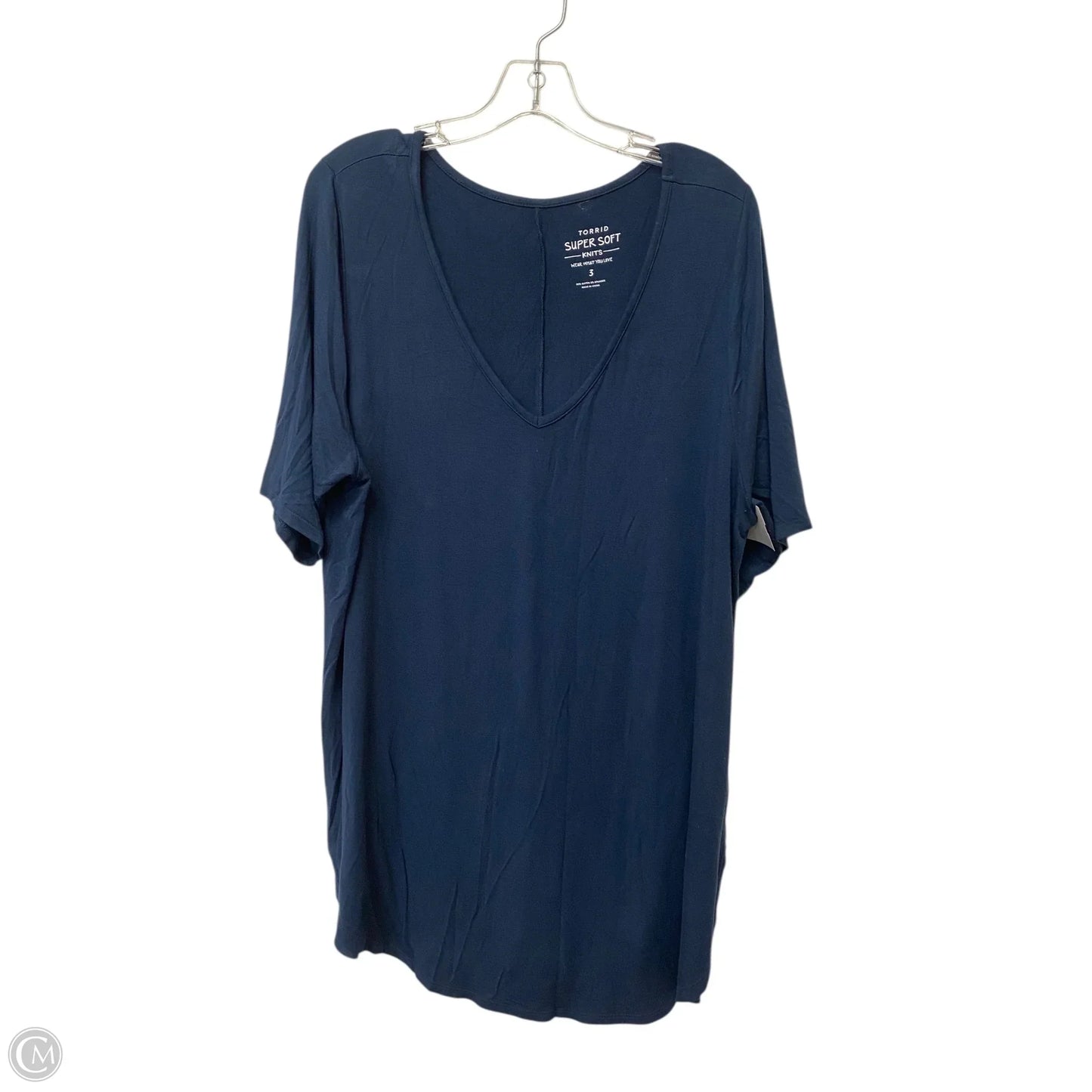 Top Short Sleeve Basic By Torrid In Blue, Size: 3x