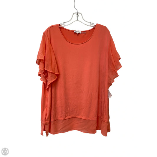 Top Short Sleeve Basic By Calvin Klein In Orange, Size: 2x