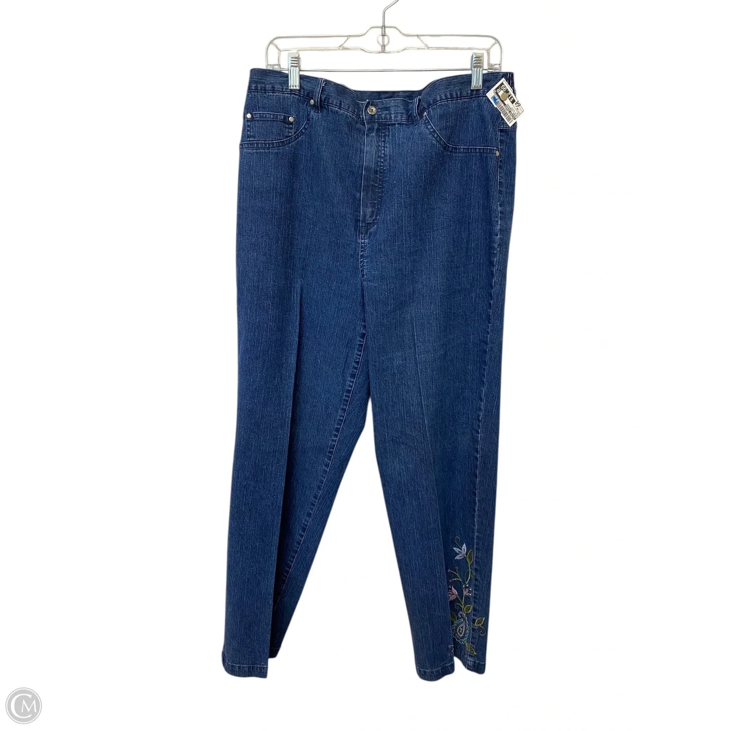 Jeans Straight By Alfred Dunner In Blue Denim, Size: 16