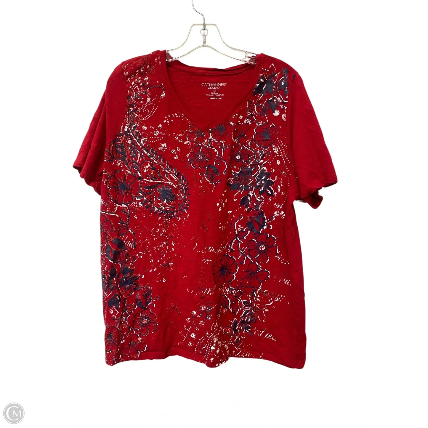 Top Short Sleeve By Catherines In Red, Size: 2x