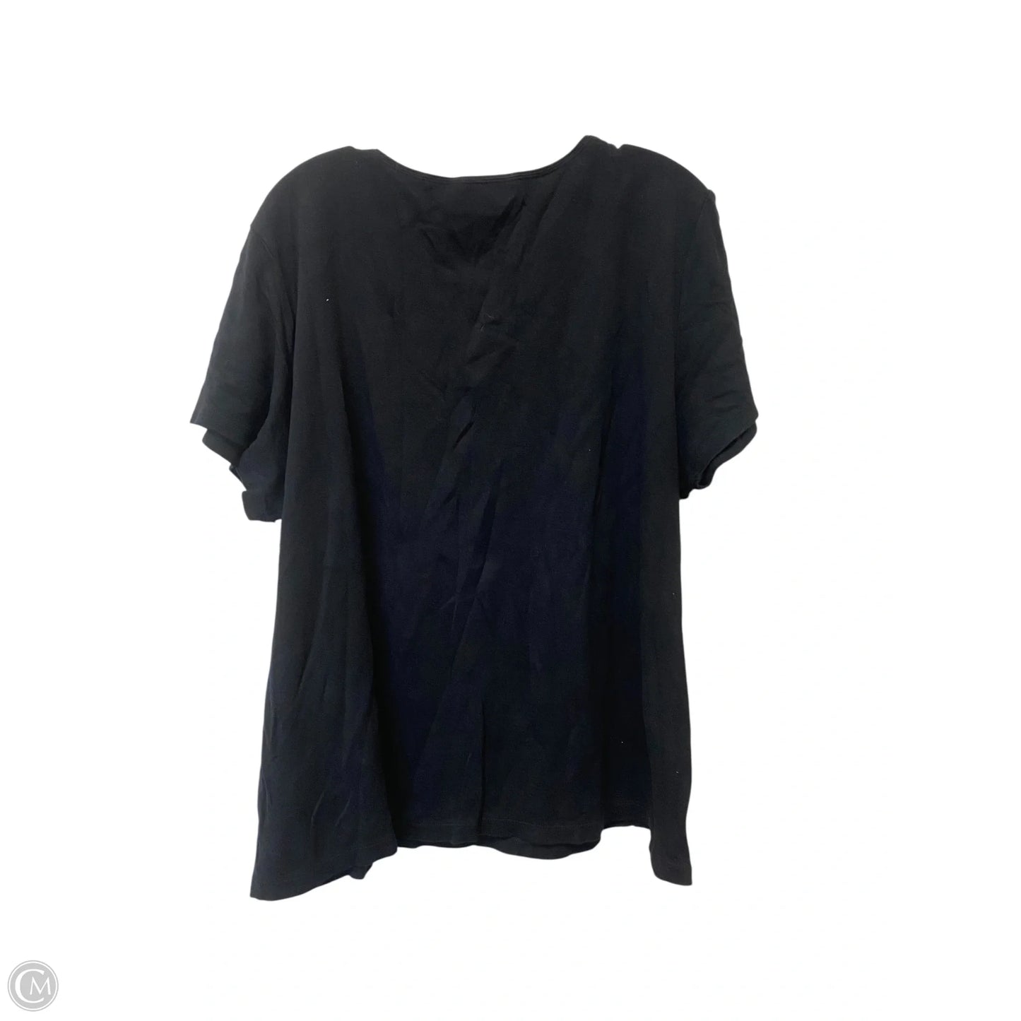 Top Short Sleeve By Karen Scott In Black, Size: 3x